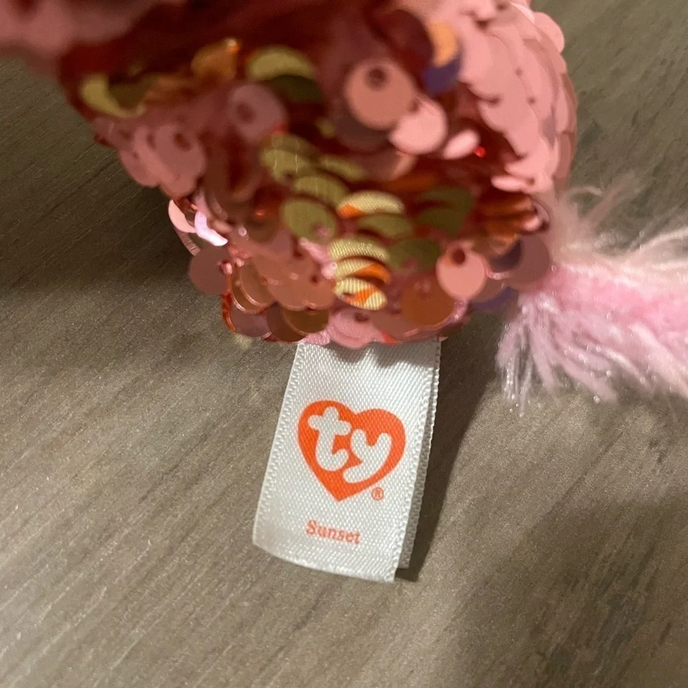 Ty Pink Sequin Unicorn Keychain Flippables